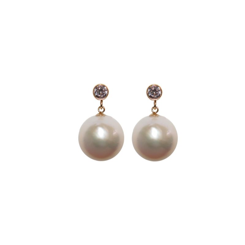 Lumen Pearl Earrings - Gold image