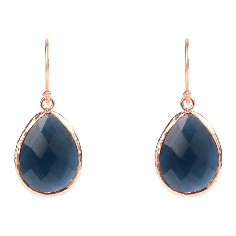 Petite Drop Earrings Sapphire Hydro Rosegold image