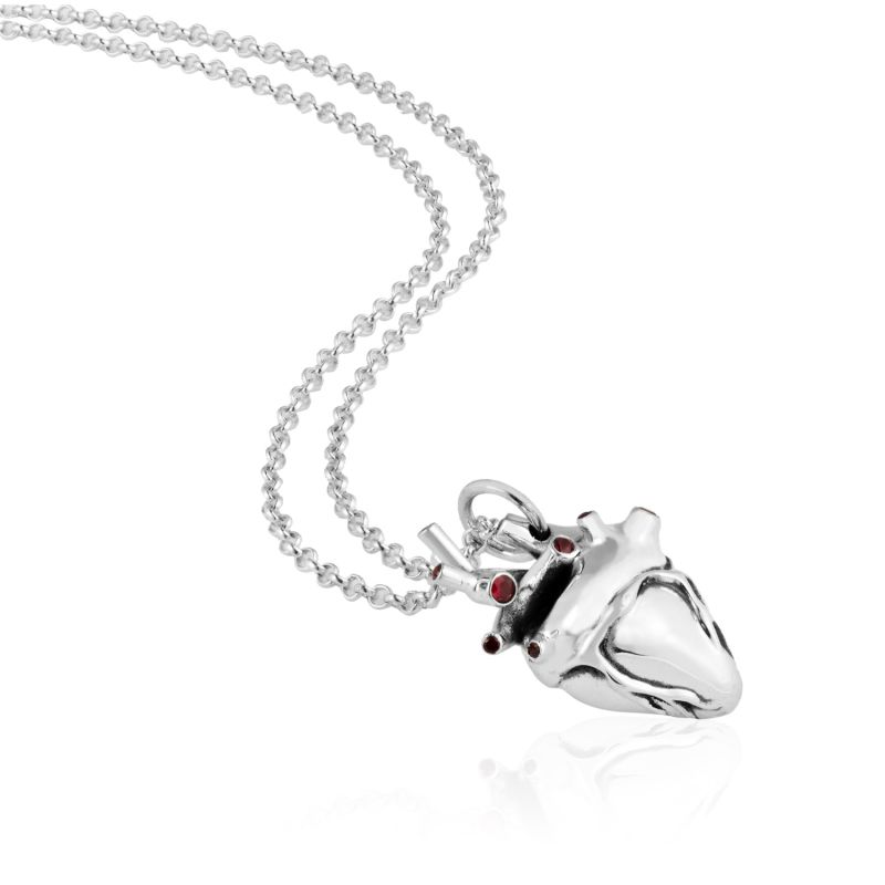 Heart Pendant Silver With Rubies image