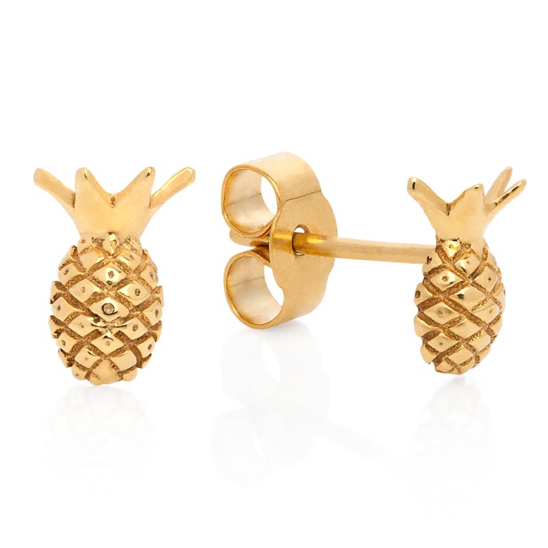 Pineapple Earrings - Gold image