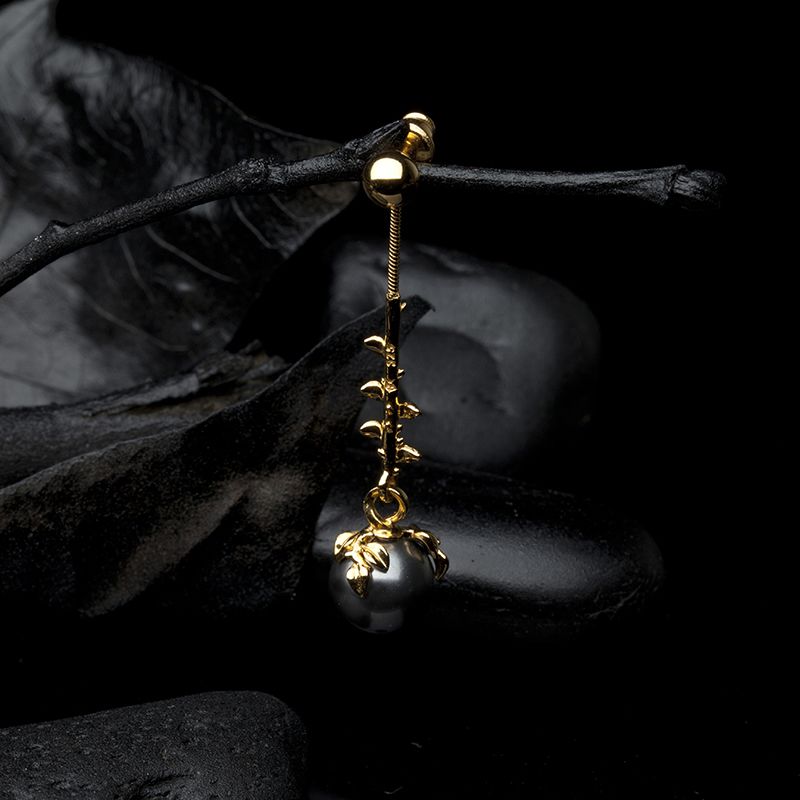 Drop Dark Grey Pearl Earrings image