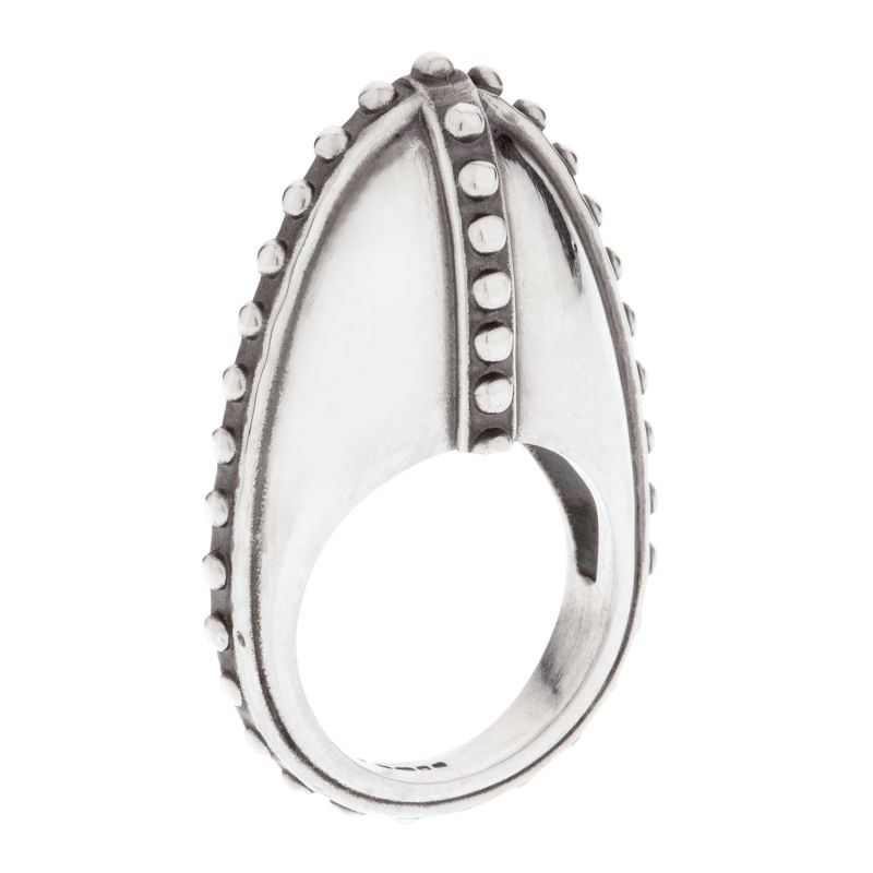 Tribal Egg Ring - Silver image