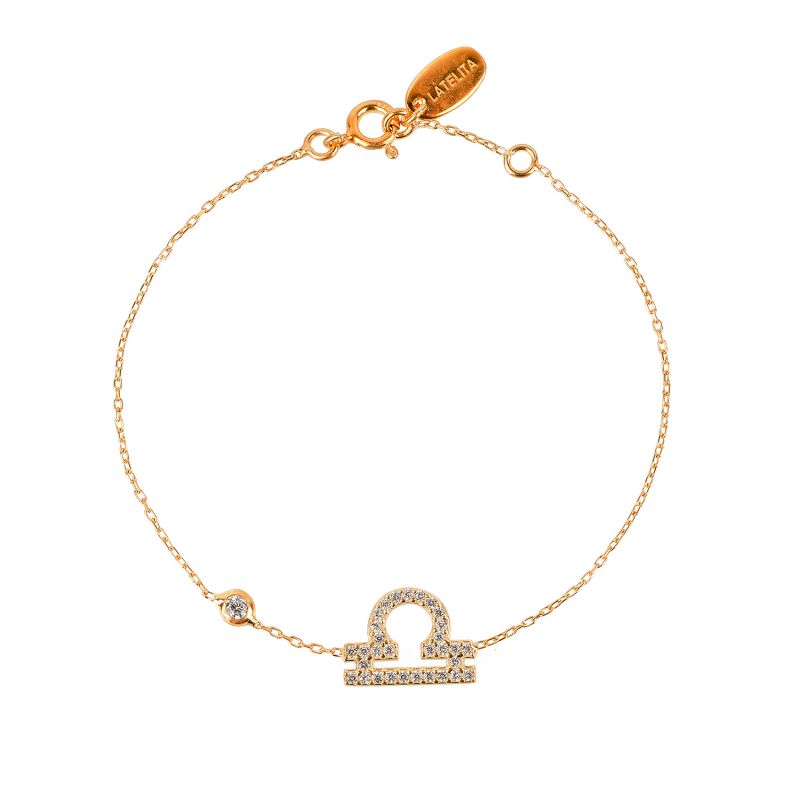 Zodiac Horoscope Star Sign Bracelet Libra Gold image