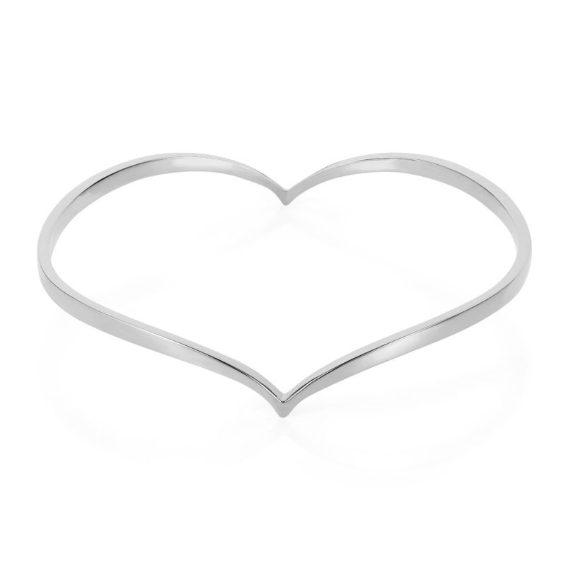 Heart Bangle - Silver image