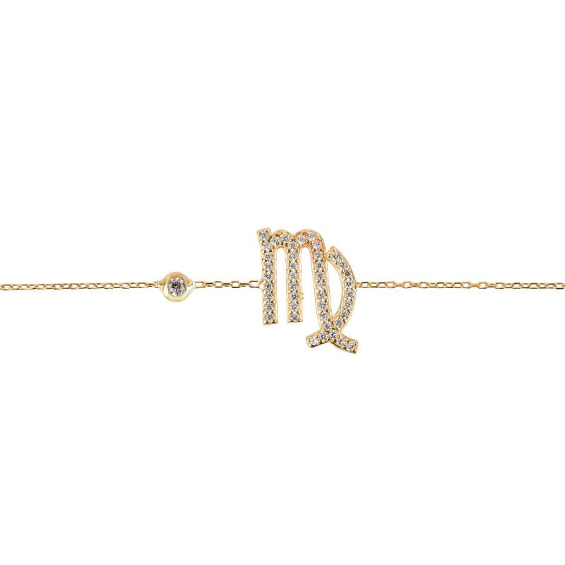 Zodiac Horoscope Star Sign Bracelet Virgo Gold image