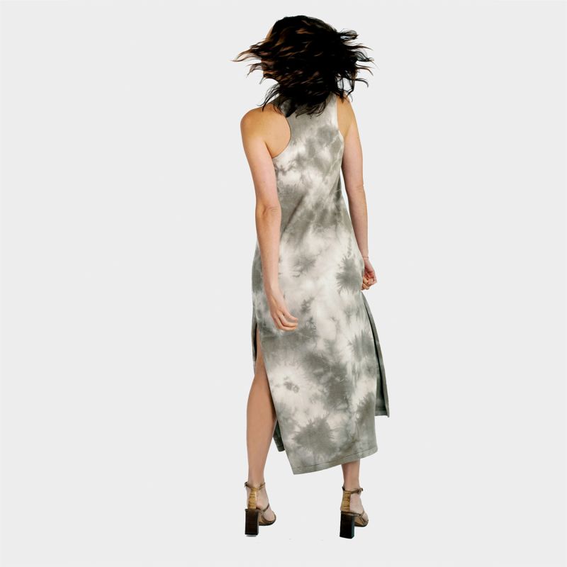 Cotton Cashmere Tie Dye Maxi Dress - Brown image