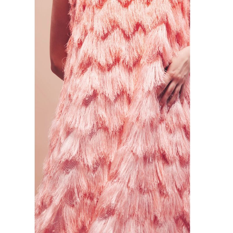 A-Line Evening Gown Long Dress Coral Ombre image