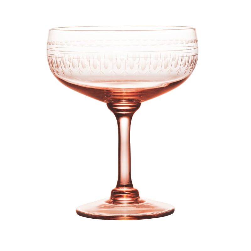 A Set Of Four Rose Crystal Cocktail Glasses With Ovals Design image
