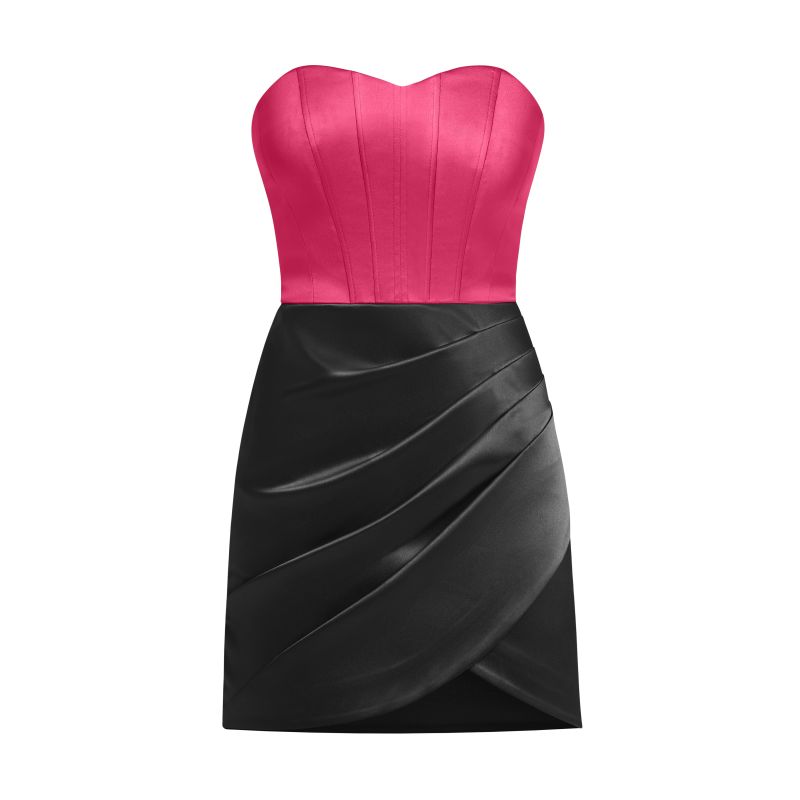 A Touch Of Glamour Mini Dress, Black & Pink image