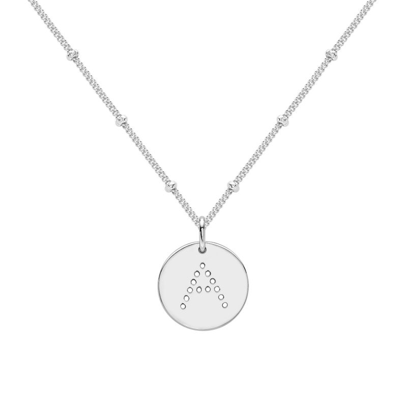 Silver Alphabet A Necklace image