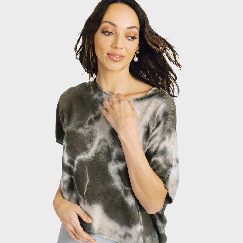 Cashmere Capelet Top - Storm Tie Dye image