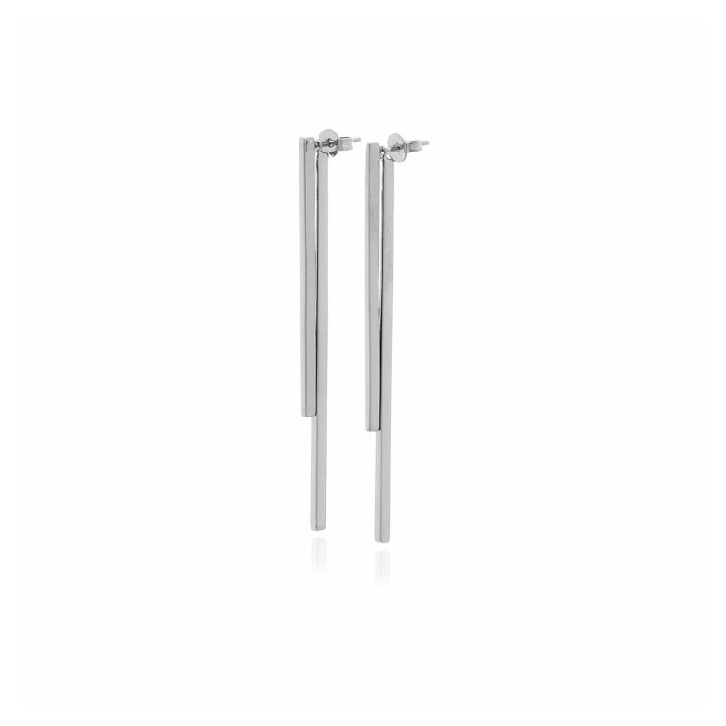 Silver Double Bar Earrings image