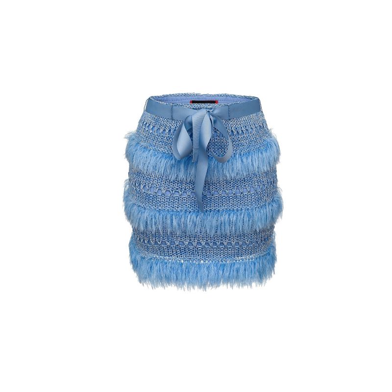 Blue Handmade Knit Skirt image