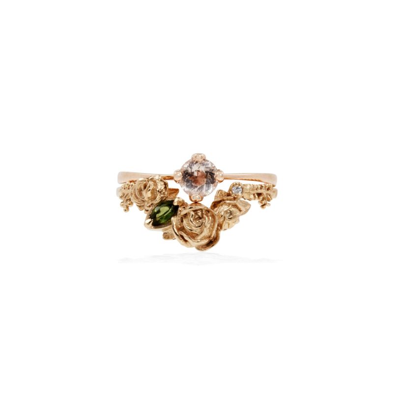 Rose Ring Diamond & Tourmaline – Rose Gold image