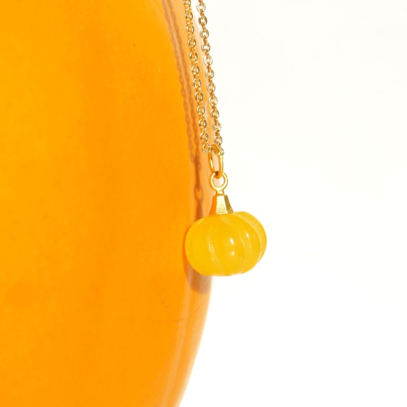 Jade Pumpkin Pendant Necklace image