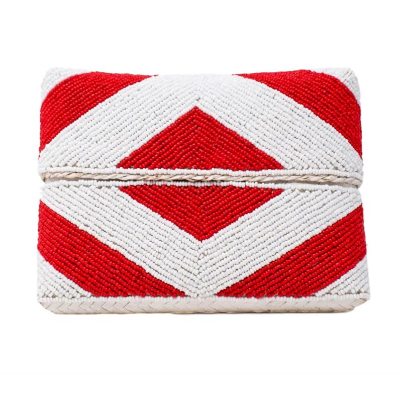 Zoe Beaded Clutch - Red White image