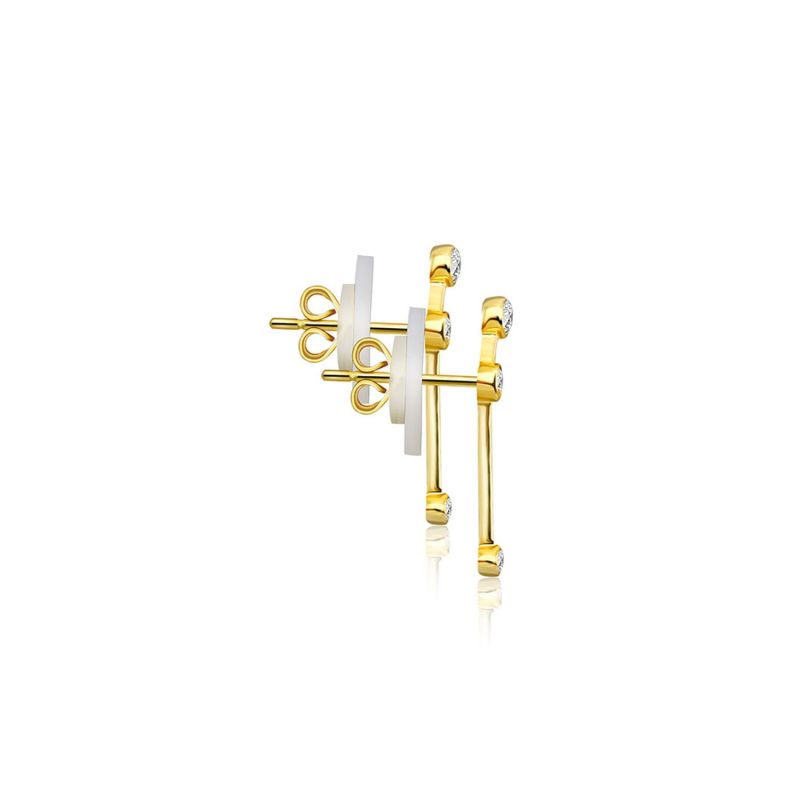 Aries Zodiac Constellation Earring 18K Yellow Gold & Diamond image