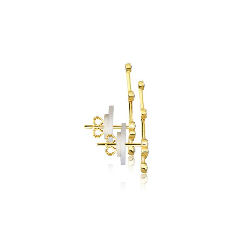 Leo Zodiac Constellation Earring 18K Yellow Gold & Diamond image