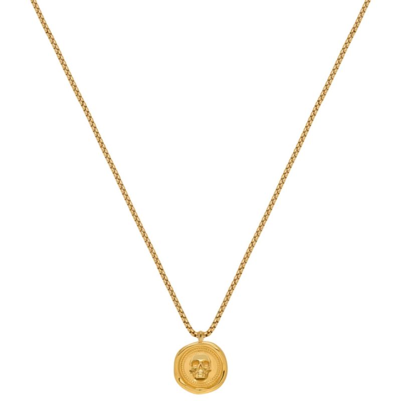 Atticus Skull Seal Necklace In Gold image