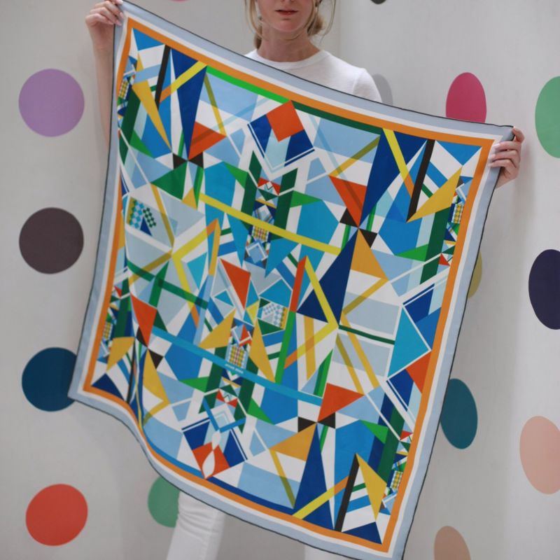 Double Sided Silk Scarf Of Triangle Magic image