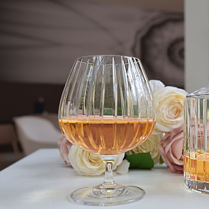 Pair Of Crystal Brandy Balloon Glasses Eliská Wolf & Badger