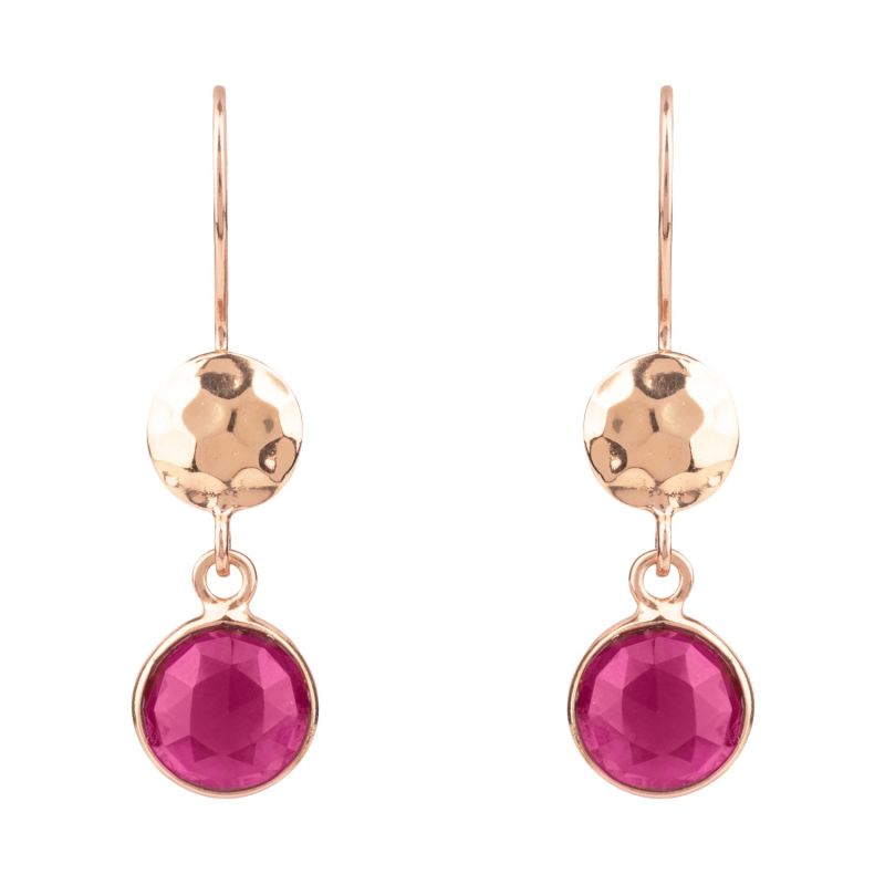 Circle & Hammer Earrings Rose Gold Pink Tourmaline image