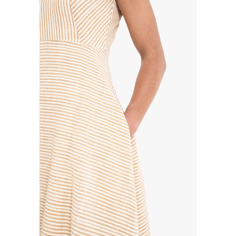 Abby Striped Midi Dress Terracotta image