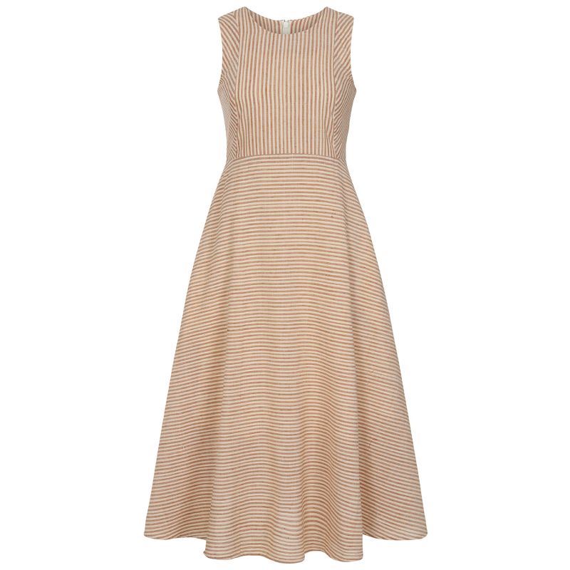 Abby Striped Midi Dress Terracotta image