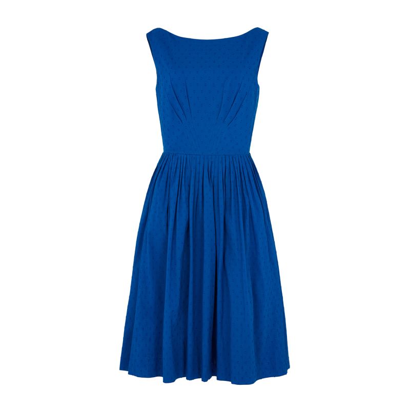 Abigail Cobalt Cotton Dobby Dress image