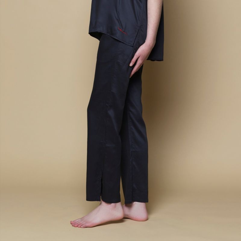 Vegan Silk Bamboo Trousers Black image