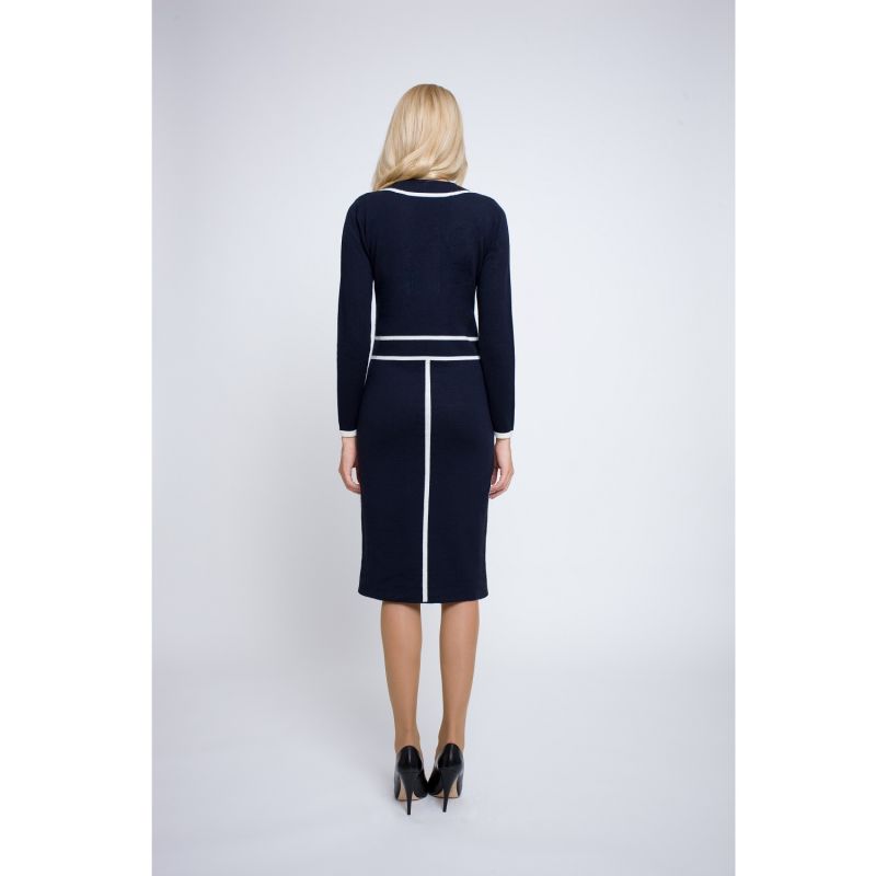 Claire Midnight Blue Jacquard Dress image