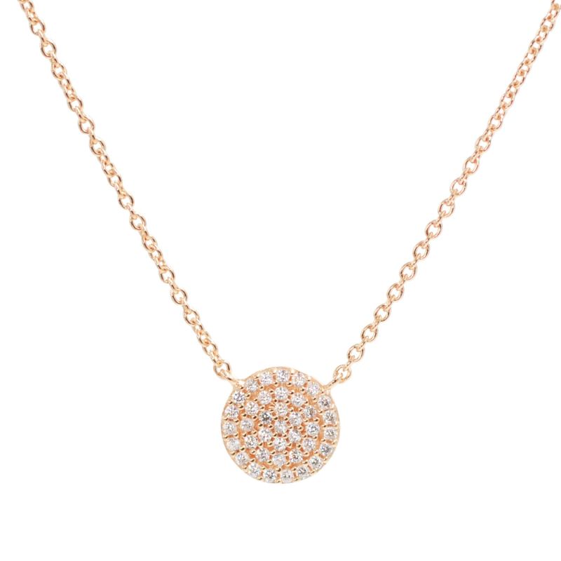 Pave Disk With Crystals Rose Gold image