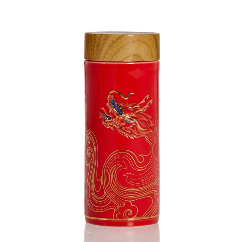 Acera Vibrant Dragoncloud Ceramic Tumbler - Red image