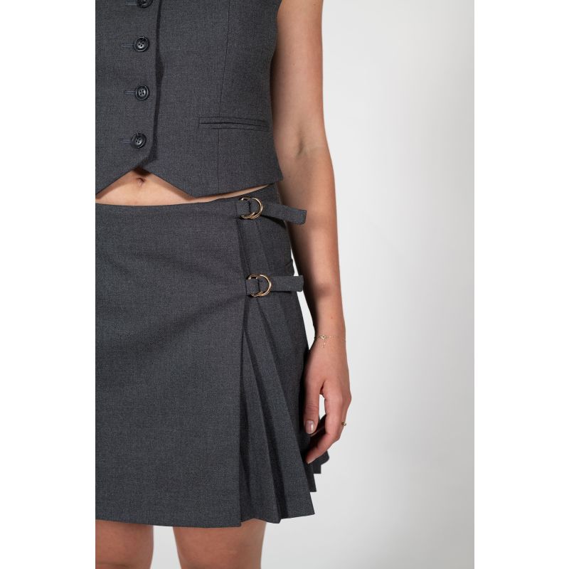 Acme Grey Pleated Mini Skirt image