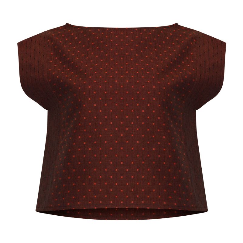 Crop Top In Organic Cotton - Burgundy image