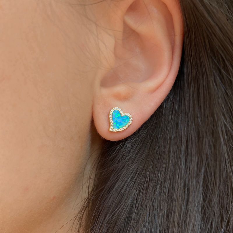 Amore Heart Stud Earrings - Blue image