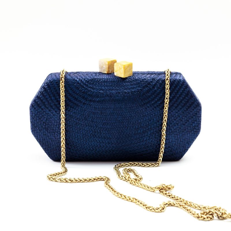 Sarsuela Handwoven Clutch Navy Blue image