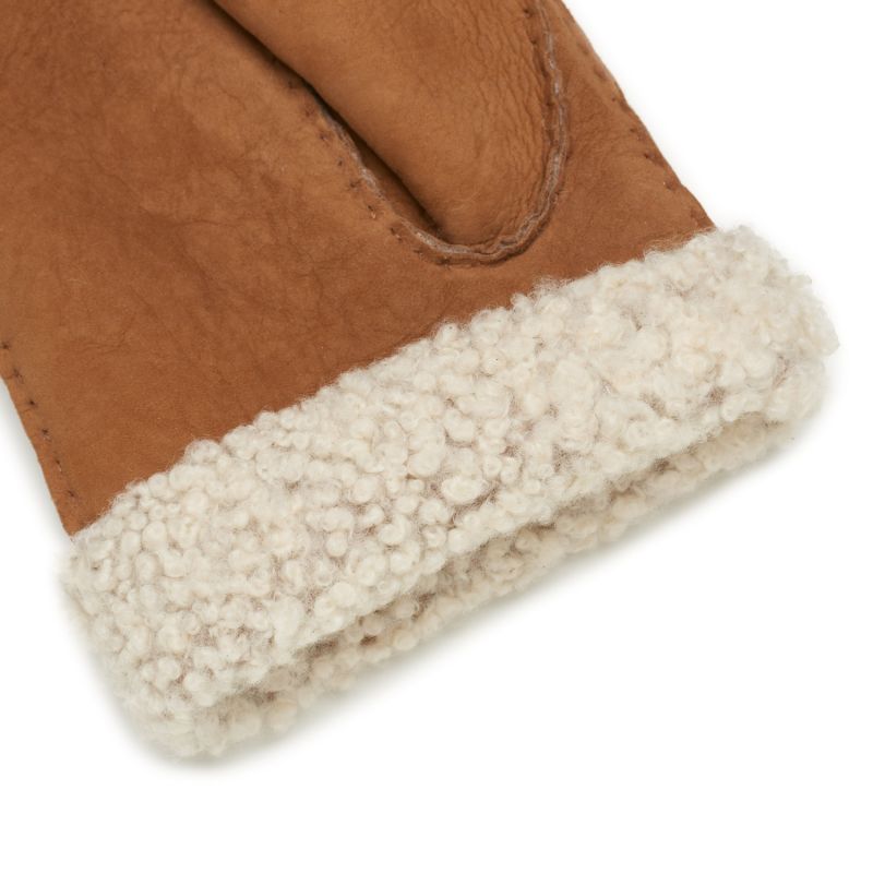 Courmayeur - Women's Shearling Gloves in Camel Sheepskin Leather image