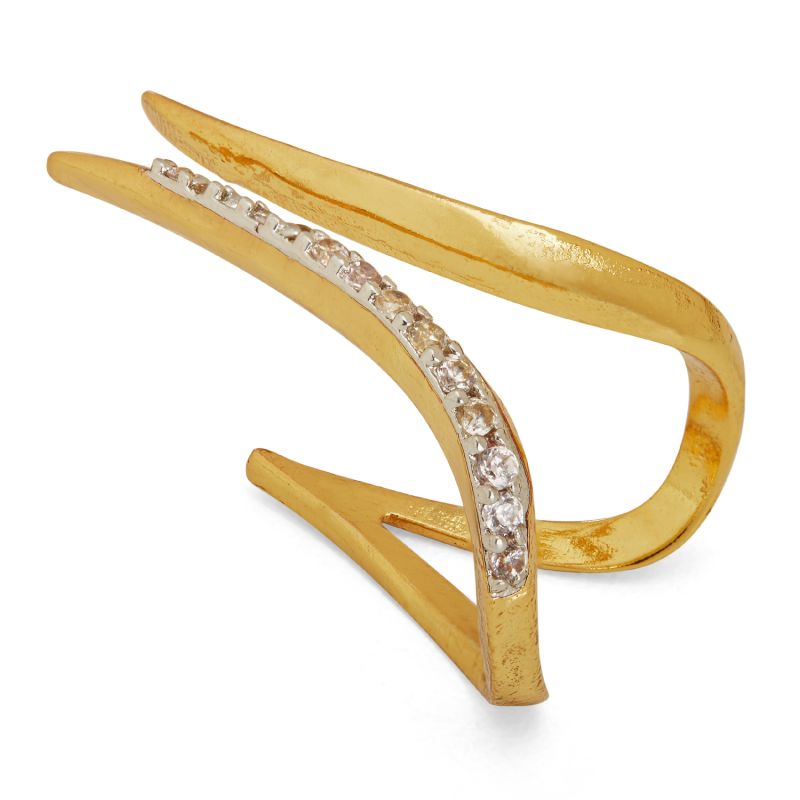 Adjustable Gold Sinna Ring With Zirconia image