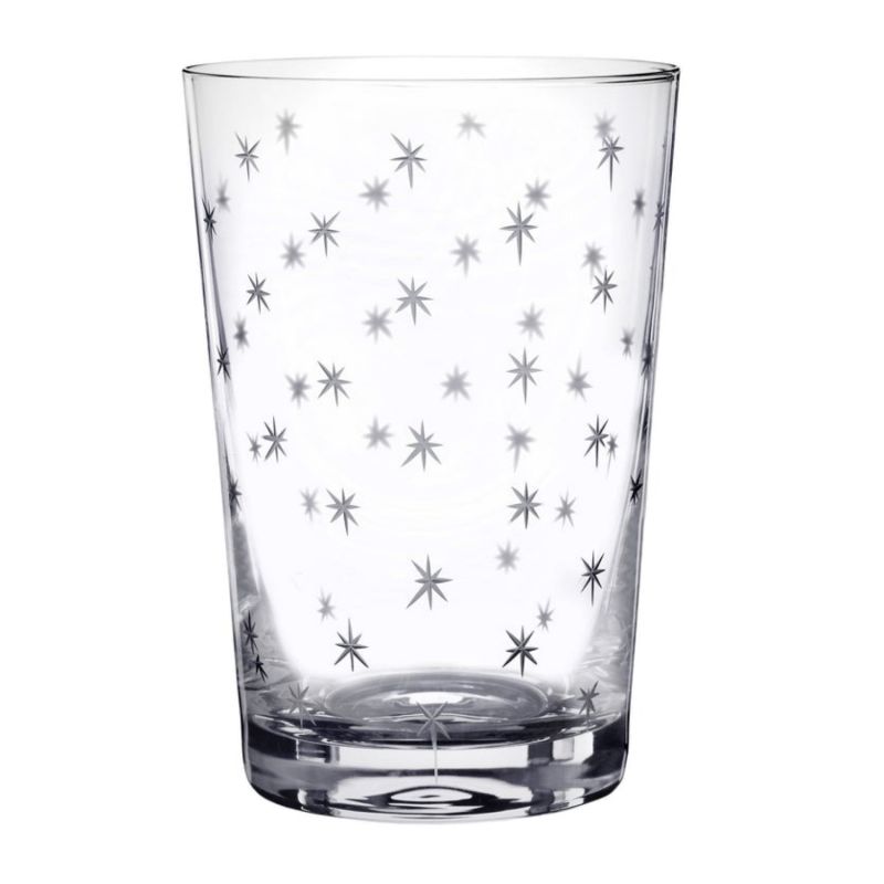 Six Hand-Engraved Crystal Tumblers With Stars Design image