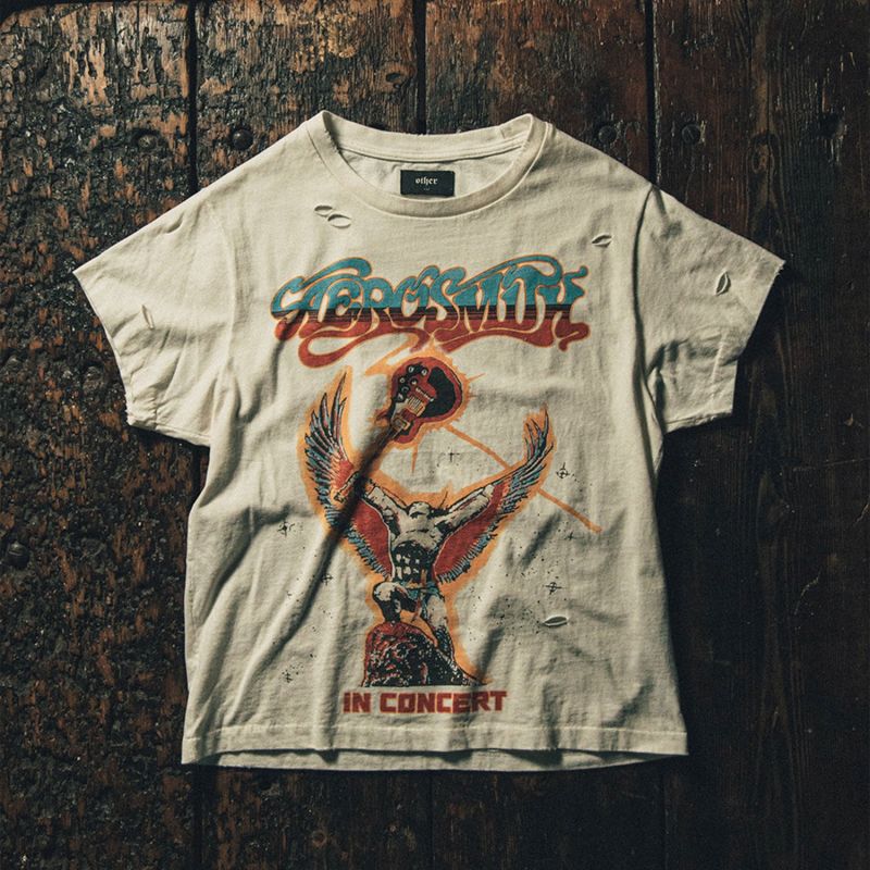 Aerosmith - Live In Concert - Vintage T-Shirt - White Blonde image