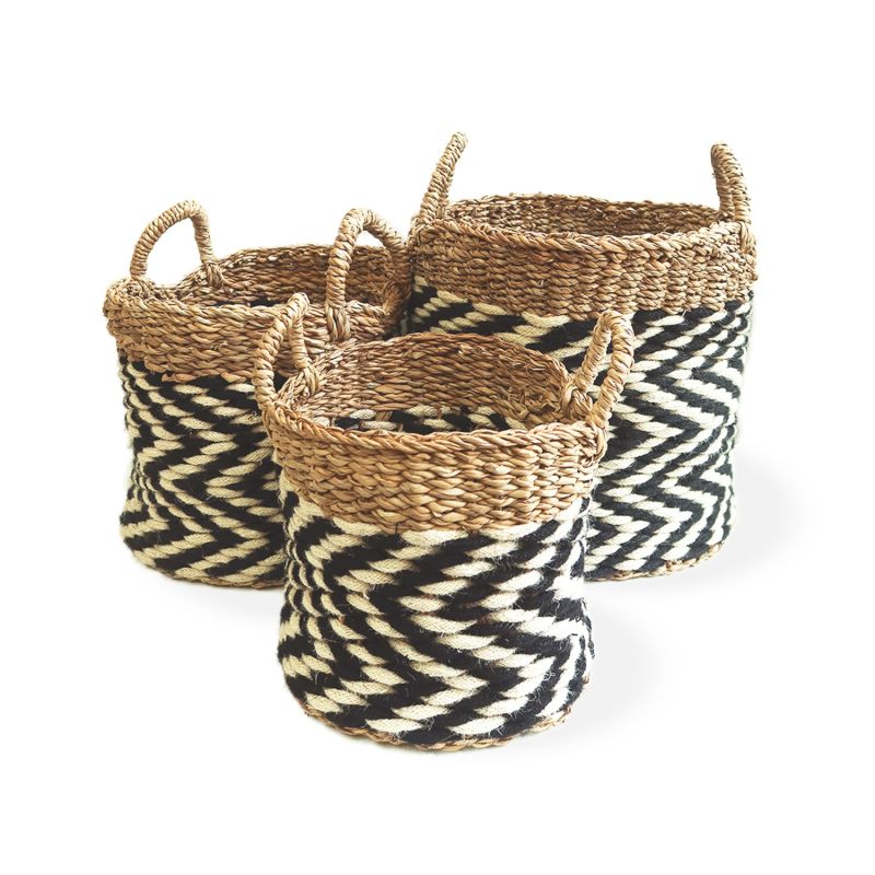 Ula Zigzag Basket - Set Of 3 image