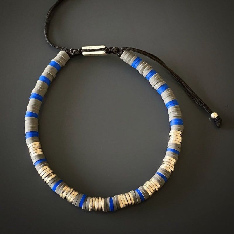 African Men's Bracelet-Blue image