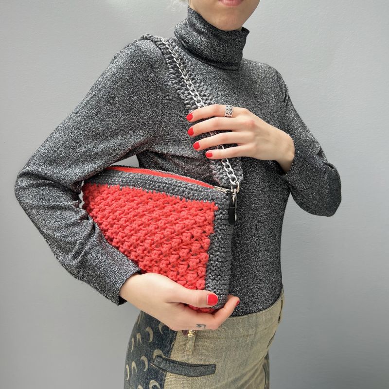 Agarimo Hand Knitted Bag - Coral image