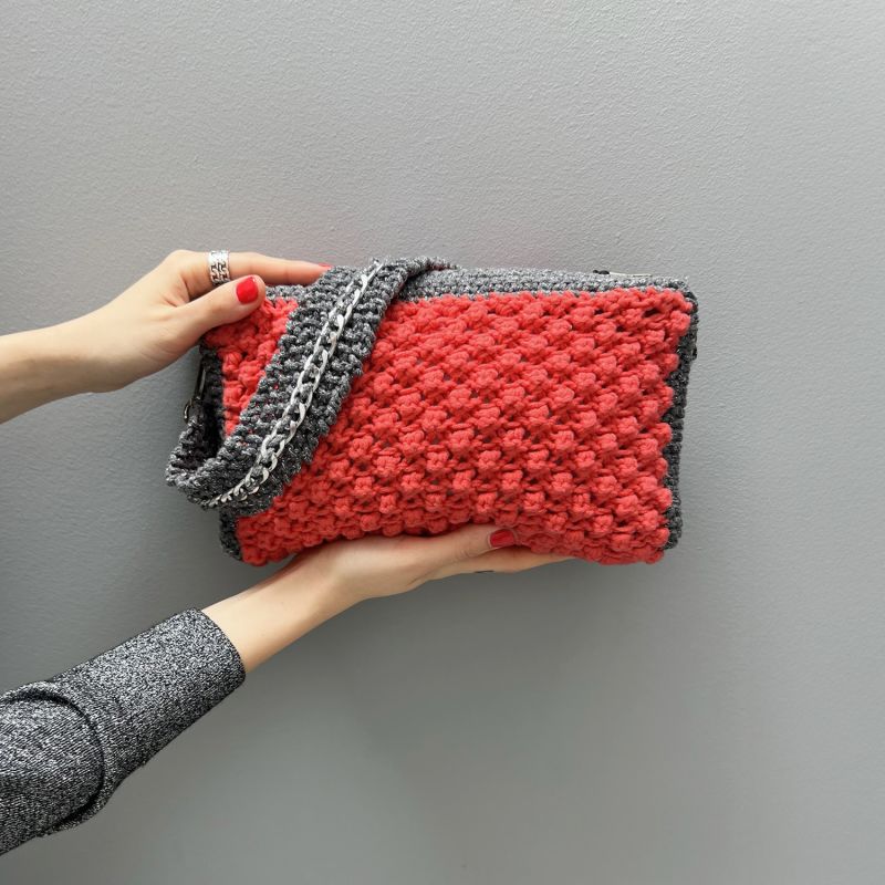 Agarimo Hand Knitted Bag - Coral image