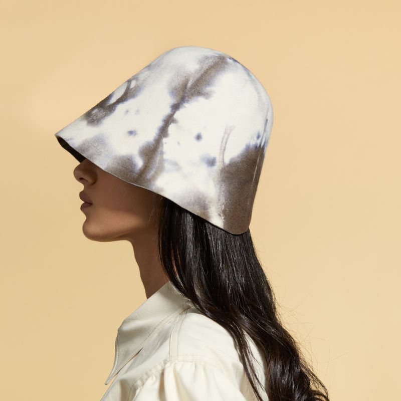 Tie-Dye Adjustable Felt Cloche Hat image