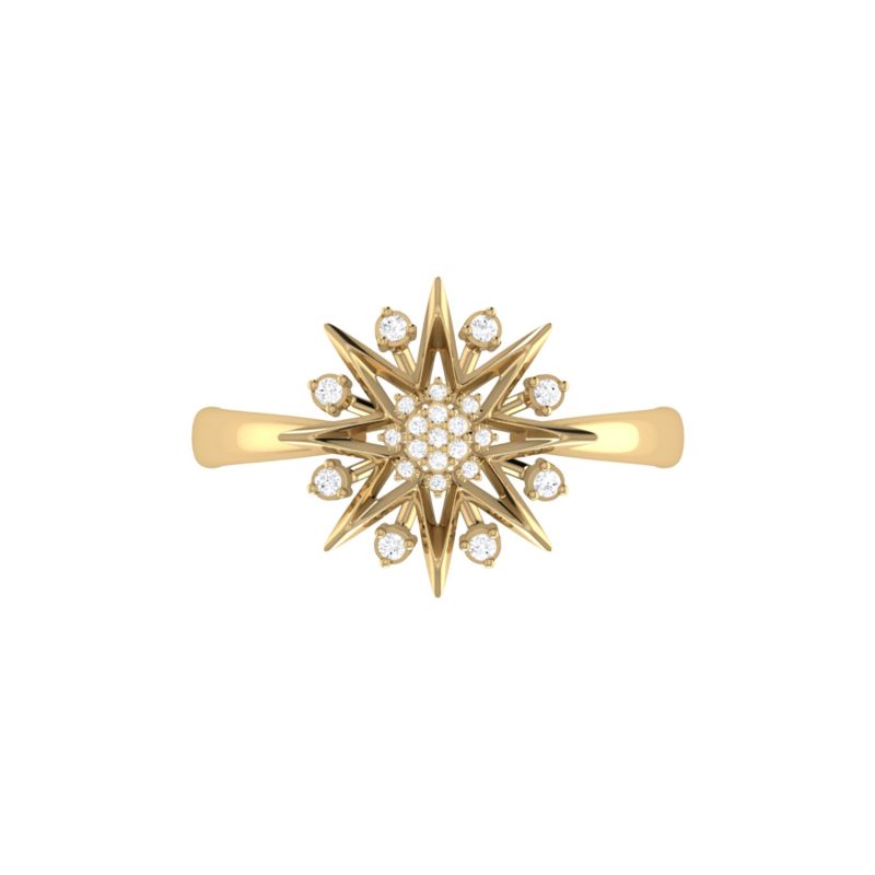 Supernova Ring In 14 Kt Yellow Gold Vermeil On Sterling Silver image