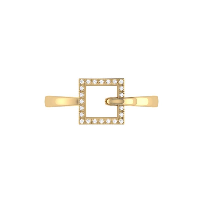 On The Block Ring In 14 Kt Yellow Gold Vermeil On Sterling Silver image