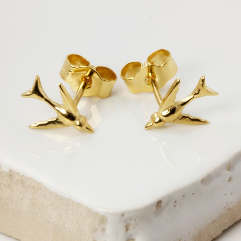 Swallow Earrings Gold image