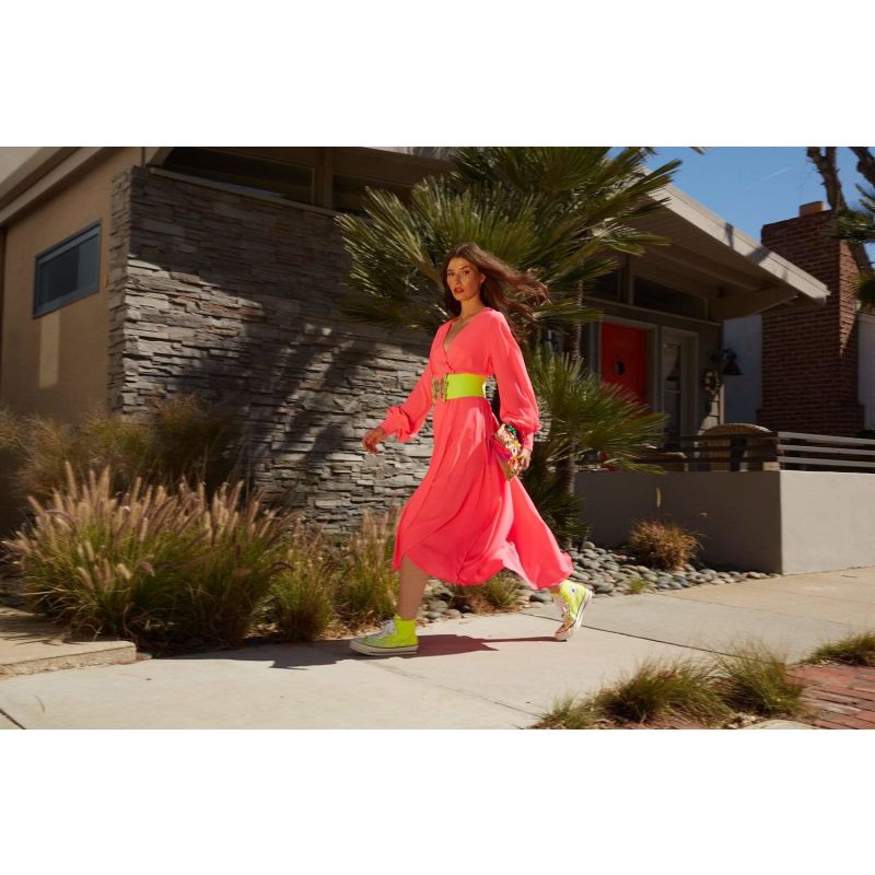 Lilypad Maxi Dress - Neon Pink image